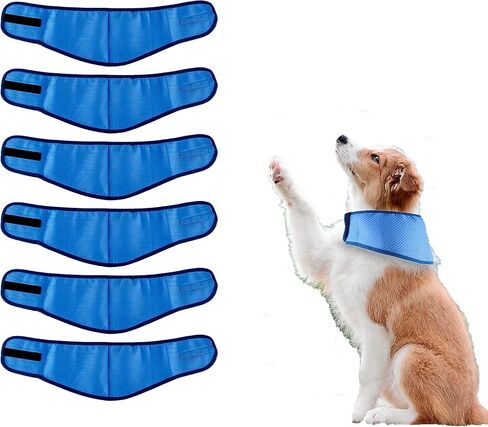 6 قطع من باندانا تبريد الكلاب من زانلر، طوق تبريد ثلجي للكلاب والحيوانات الاليفة، طوق تبريد فوري للكلاب والقطط، جيد التهوية في الطقس الحار والتهدئة (مقاس L) in Kuwait