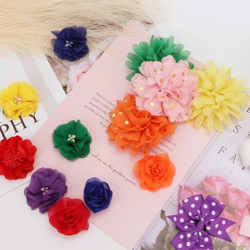 LUZGAT 42PCs Dog Collar Flowers Bow Tie Pet Grooming Accessories Flowers Multi-Color 6 Styles for Puppy Dog Kitten Small Animals in Kuwait