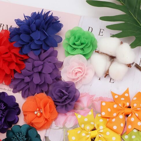 LUZGAT 42PCs Dog Collar Flowers Bow Tie Pet Grooming Accessories Flowers Multi-Color 6 Styles for Puppy Dog Kitten Small Animals in Kuwait