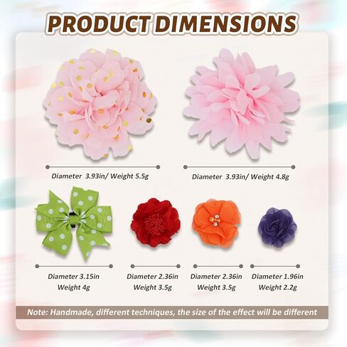 LUZGAT 42PCs Dog Collar Flowers Bow Tie Pet Grooming Accessories Flowers Multi-Color 6 Styles for Puppy Dog Kitten Small Animals in Kuwait