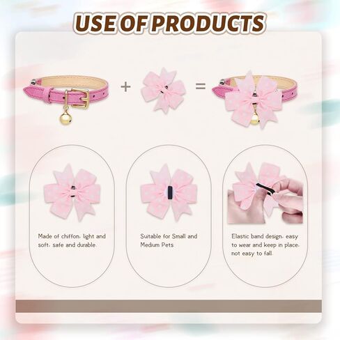 LUZGAT 42PCs Dog Collar Flowers Bow Tie Pet Grooming Accessories Flowers Multi-Color 6 Styles for Puppy Dog Kitten Small Animals in Kuwait