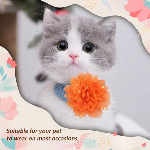 LUZGAT 42PCs Dog Collar Flowers Bow Tie Pet Grooming Accessories Flowers Multi-Color 6 Styles for Puppy Dog Kitten Small Animals in Kuwait