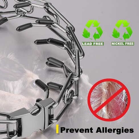 طوق Insfas Pinch Prong للكلاب، أطواق خنق لتدريب الكلاب قابلة للتعديل لا تسحب أطواق مارتينجال مع إبزيم سريع التحرير للكلاب الصغيرة والمتوسطة والكبيرة من الفولاذ المقاوم للصدأ (12 بوصة ~ 28 بوصة فضي 3.0 مم) in Saudi Arabia