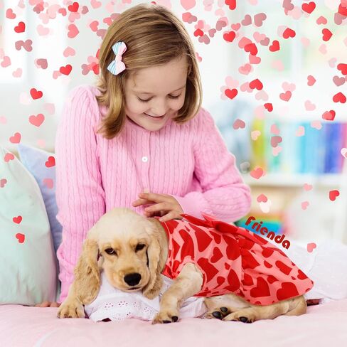 Frienda 6 Pack Valentines Day Dog Costume Christmas Dog Pack Halloween Dog Dress Thanksgiving Dress Bow Puppy Dog Pack Girl Cat Birthday American Flag Dog Pack(S (3-5lbs)) in Kuwait