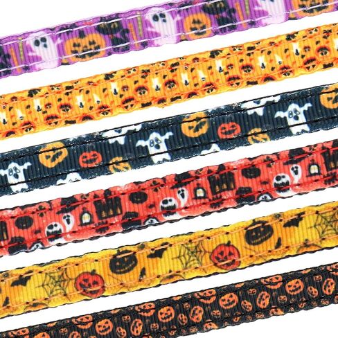 طوق القطط من Giecoh Halloween، قطعتان من طوق القطط المنفصل مع أجراس، سحر شبح اليقطين والخفافيش in Kuwait