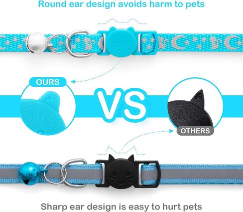 2 Pack Breakaway Cat Collars & 2 Pcs Name Tags,Reflective Safety Kitten Collar with Bell,for Girl Boy Male Cats,Adjustable 7''-12'', Personalized ID Tag,Pet Supplies,Accessories in Kuwait