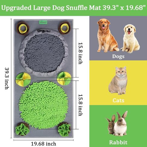 AODALIY 39.3 "x 19.6" حصيرة الشم للكلاب الكبيرة السلالات، XL الحيوانات الأليفة تغذية بطيئة العلف حصيرة للكلاب الكبيرة المتوسطة الصغيرة، ألعاب الكلاب التفاعلية للملل إشراك حواس الكلب الخاص بك وتحفيز عقولهم in Kuwait