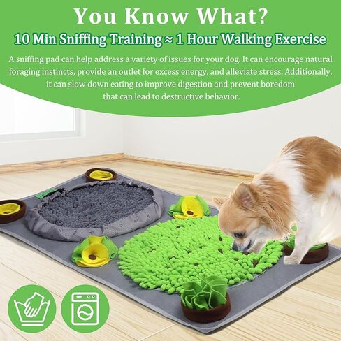 AODALIY 39.3 "x 19.6" حصيرة الشم للكلاب الكبيرة السلالات، XL الحيوانات الأليفة تغذية بطيئة العلف حصيرة للكلاب الكبيرة المتوسطة الصغيرة، ألعاب الكلاب التفاعلية للملل إشراك حواس الكلب الخاص بك وتحفيز عقولهم in Kuwait