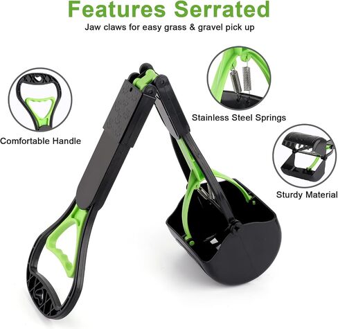 28inch Non-Breakable Pooper Scooper for Dogs, Long Handle Foldable Portable Dog Scooper with High Strength Durable Spring, Easy to Pick Up for Grass and Gravel in Saudi Arabia
