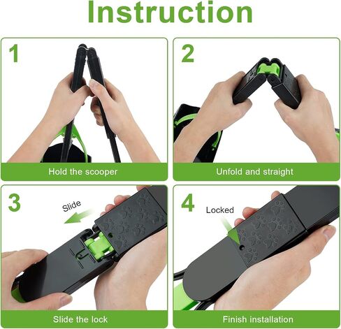 28inch Non-Breakable Pooper Scooper for Dogs, Long Handle Foldable Portable Dog Scooper with High Strength Durable Spring, Easy to Pick Up for Grass and Gravel in Saudi Arabia