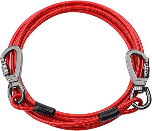 كابل ربط الكلب، ربطة عنق للكلاب بطول 10 أقدام مع خطاف دوار للكلاب في الفناء شديد التحمل، سلاسل للكلاب في الخارج للتخييم واللعب والفناء الخلفي حتى 165 رطلاً in Kuwait