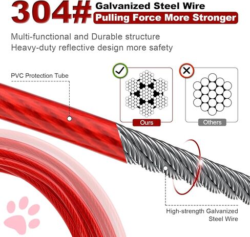 كابل ربط الكلب، ربطة عنق للكلاب بطول 10 أقدام مع خطاف دوار للكلاب في الفناء شديد التحمل، سلاسل للكلاب في الخارج للتخييم واللعب والفناء الخلفي حتى 165 رطلاً in Kuwait