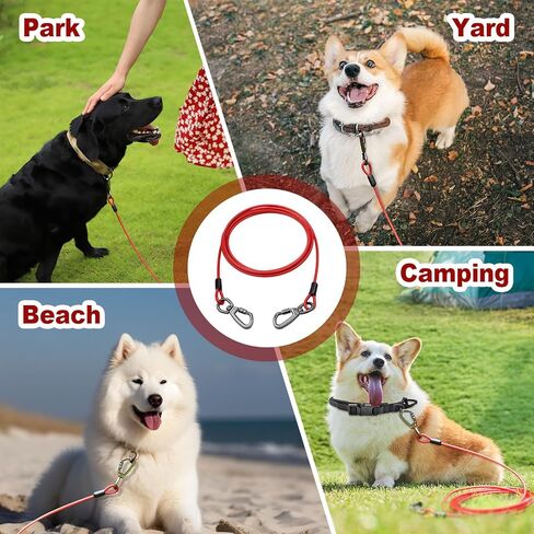 كابل ربط الكلب، ربطة عنق للكلاب بطول 10 أقدام مع خطاف دوار للكلاب في الفناء شديد التحمل، سلاسل للكلاب في الخارج للتخييم واللعب والفناء الخلفي حتى 165 رطلاً in Kuwait