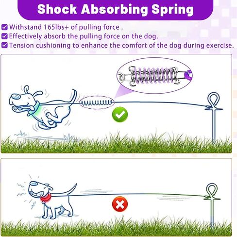 HaiYUAN Dog Tie Out Cable 10/15/20/25/30 FT Dog Runner لكابل الكلب من أسلاك الفولاذ في الفناء مع مقاطع متينة متفوقة وسلاسل الكلاب الأرجوانية شديدة التحمل للخارج لحمل الكلاب الكبيرة حتى 165 رطلاً in Kuwait