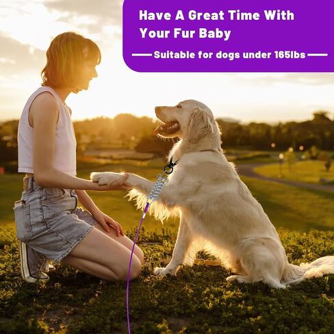 HaiYUAN Dog Tie Out Cable 10/15/20/25/30 FT Dog Runner لكابل الكلب من أسلاك الفولاذ في الفناء مع مقاطع متينة متفوقة وسلاسل الكلاب الأرجوانية شديدة التحمل للخارج لحمل الكلاب الكبيرة حتى 165 رطلاً in Kuwait