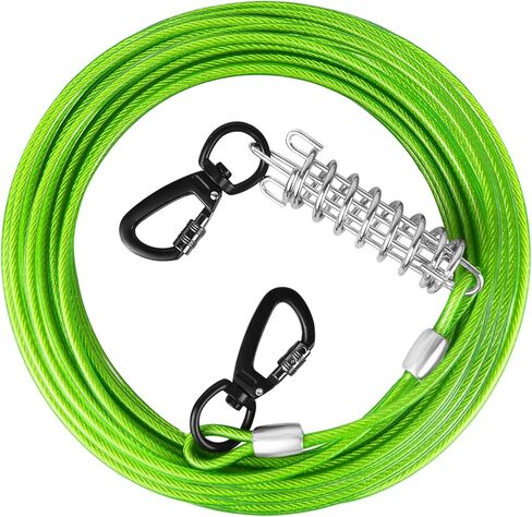 Dog Tie Out Cable - 10/15/20/25/30 FT Yard Runner for Large Dogs (Pink Steel Wire with Durable Clips, Up to 165 Lbs) in Kuwait