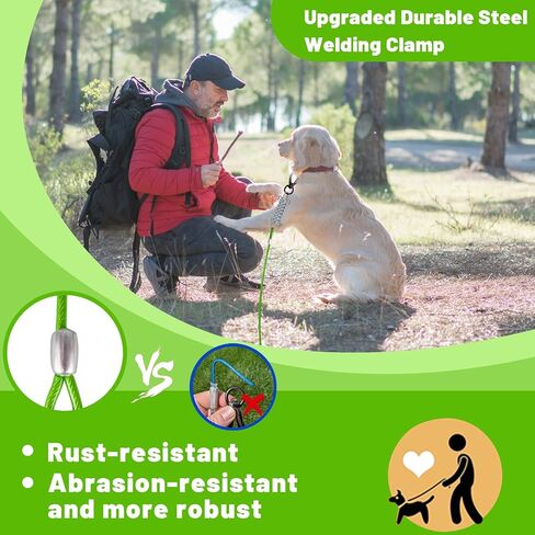 Dog Tie Out Cable - 10/15/20/25/30 FT Yard Runner for Large Dogs (Pink Steel Wire with Durable Clips, Up to 165 Lbs) in Kuwait