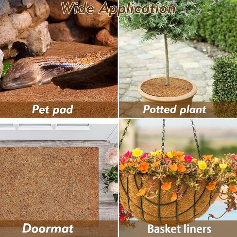 ZeeDix 3 Pieces Coconut Fiber Reptile Substrate Mat, 12 x 20 inches Natural Coco Mat Reptile Carpet Coco Fiber Liner Turtle Bedding Reptile Terrarium Liner for Lizard Snake Turtle Gecko Bearded Dragon in Saudi Arabia