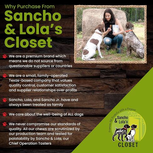 Sancho & Lola's Closet USA Black Angus Bully Sticks for Dogs-6-Inch Standard 5PK Gourmet Small Batch Grain-Free Rawhide-Free Pizzle Dog Chews - No Odor in Saudi Arabia