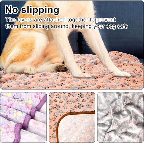 بطانيات كلب Awaytail للكلاب المتوسطة، بطانيات جرو للأريكة، بطانيات للحيوانات الأليفة لغطاء سرير الكلاب، بطانية قطط، بطانيات صوف ناعمة للكلاب والقطط، 76.2 سم × 50.8 سم (أسمر + أرجواني + بني، 3 عبوات) in Kuwait