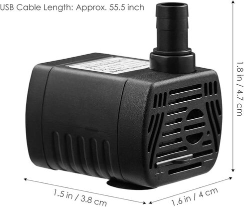 UEETEK USB-1020 DC 3.5V -9V 3W USB Brushless Submersible Water Pump Aquarium Fountain Pond Pump (Black) in Saudi Arabia
