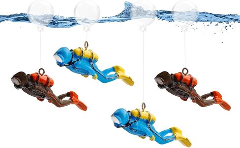 4 Pcs Underwater Swimmers Models Floating Diver Mini Swimmers Figurines for Aquarium Landscape Ornament Miniature Ocean Fish Tanks Decor in Saudi Arabia