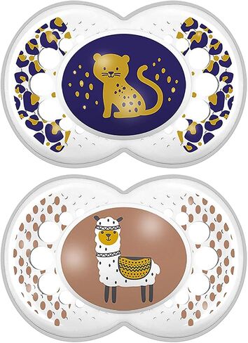 MAM Day & Night Pacifier Value Pack (1 Day & 2 Night Pacifiers) & Baby Pacifier 6+ Months, Best for Breastfed Babies, ‘Crystal' Design Collection, Boy, 2 Count in Kuwait