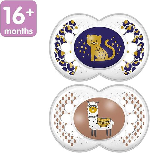 MAM Day & Night Pacifier Value Pack (1 Day & 2 Night Pacifiers) & Baby Pacifier 6+ Months, Best for Breastfed Babies, ‘Crystal' Design Collection, Boy, 2 Count in Kuwait
