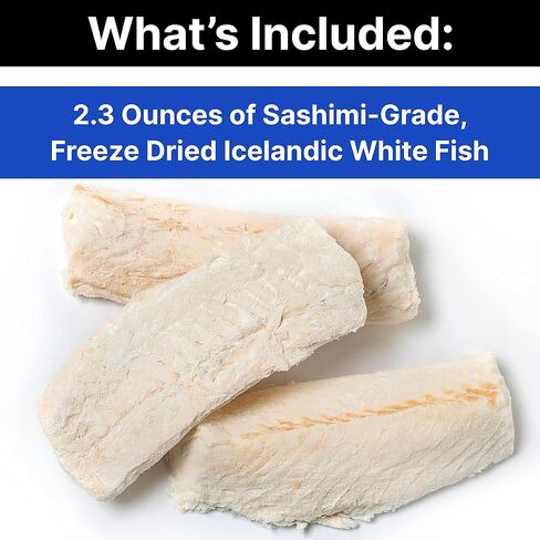 Nordic Catch تجميد الأسماك المجففة يعامل الحيوانات الأليفة من أيسلندا - نقية، جميع الوجبات البحرية الطبيعية الطبيعية للكلاب والقطط وغيرها من الحيوانات الأليفة - مكونات آمنة للإنسان، مصنوعة من المأكولات البحرية الصف الساشيمي - سمك السلمون in Kuwait