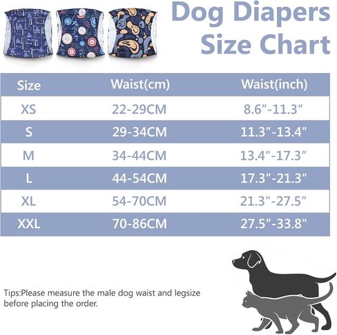 أربطة بطن للرجال قابلة للغسل من TDIAPERS، 3 عبوات من حفاضات الكلاب الفاخرة للرجال، حفاضات للكلاب قابلة لإعادة الاستخدام، مقاس XX-Large in Kuwait