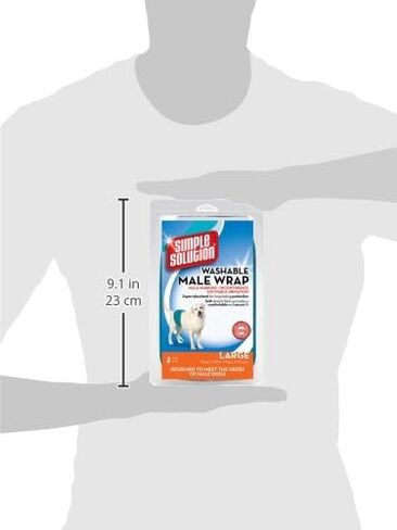 Simple Solution Washable Male Dog Diapers | Absorbent Male Wraps with Leak Proof Fit | Excitable Urination, Incontinence, or Male Marking | 1 Reusable Dog Diaper Per Pack, Whites & Tans, Large (11242) in Kuwait