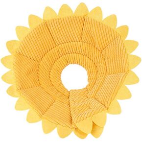 POPETPOP Pet Protective Recovery Collar - Adjustable Sunflower Shape Elizabethan Cat Cone Collar, Cute Soft Comfy Cone After Surgery Neck Collar for Small, Medium, Large Cats and Dogs