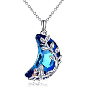 VONALA Gifts for Dog Lover Sterling Silver Dog Necklace for Girls Puppy Pendant Necklace with Moon Crystal Dog Jewelry Gifts for Women Teens Girls Animal Lover in Saudi Arabia
