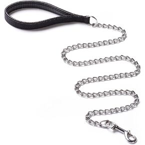 CtopoGo Heavy Duty Dog Leash,Metal Dog Leash Dog Chain with Padded Handle for Large & Medium Size Dogs (6 ft. x 3.0 mm (25-120 lbs.))