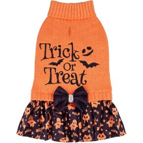 CuteBone Halloween Dog Sweater Dress with Bow for Small Medium Dogs &Cats in Saudi Arabia