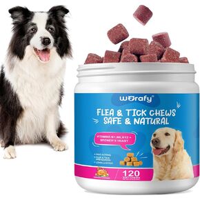 الوقاية من البراغيث والقراد للكلاب، علاجات البراغيث والقراد القابلة للمضغ، 120 قطعة من مكملات التحكم في البراغيث والقراد للكلاب، مضغ البراغيث والقراد للكلاب، حبوب البرغوث الفموية للكلاب (نكهة الدجاج) in Kuwait