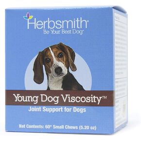 لزوجة الكلاب الصغيرة من هيربسميث - دعم المفاصل الطبيعي 4 في 1 للكلاب - مضغ العناية بمفاصل الكلاب مع الجلوكوزامين وحمض الهيالورونيك والكوندرويتين وMSM - فيتامينات للكلاب للورك والمفاصل - 30 قطعة مضغ صغيرة in Kuwait