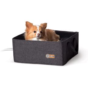 K&H Pet Products Thermo Basket Indoor Heated Cat Bed Foldable Red 15 X 15 Inches