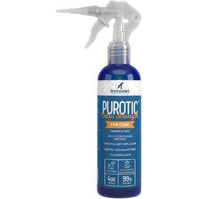 INNOVET PurOtic Natural Ear Cleaner for Dogs & Cats with Silicone Applicator - Extra Strength 4 oz Bottle in Saudi Arabia