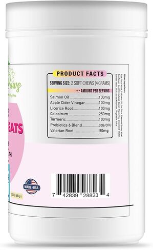 Munchies Paws 300 Chews - مكمل مناعي للكلاب مع أوميغا 3 - علاج حكة الكلاب مع زيت سمك السلمون في ألاسكا، البروبيوتيك - يهدئ الحساسية، حكة الجلد، البقع الساخنة - صفر مواد حافظة - لحم مقدد in Kuwait