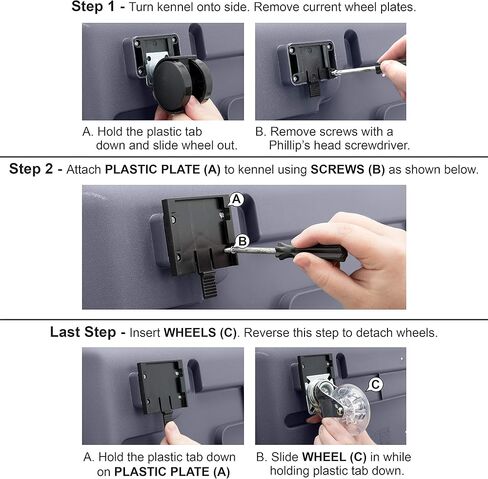 SportPet Designs Plastic Kennels Rolling Plastic Wire Door Travel Dog Crate - Medium, Gray (CM-2001-CS01) in Kuwait