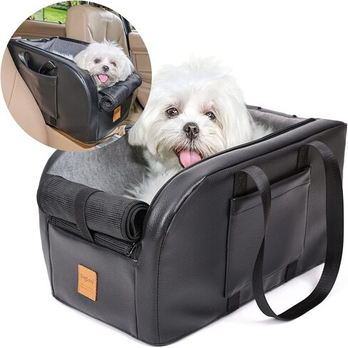 مستلزمات الحيوانات الأليفة لمقعد السيارة للكلاب من KIKIIKE، مقعد سيارة للكلاب مع مقبض حمل محمول وجيب جانبي وحبال أمان، مع غطاء شبكي قابل للتنفس، تحول إلى قفص سفر للكلاب، مقعد سيارة معزز للكلاب الصغيرة والقطط in Kuwait