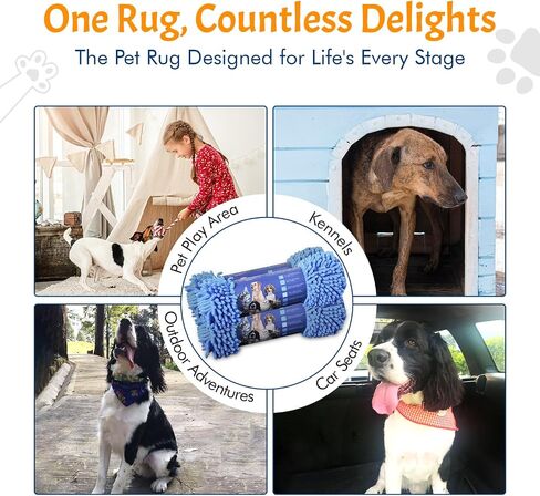 Ultra Absorbent Microfiber - Door Rugs for Pets, Chenille - FEET and Quick Drying Anti-Slip Suitable for Washing Machine and Dryer, Easy to Clean, Ideal for Home, car, and pet Dog Cages. in Saudi Arabia