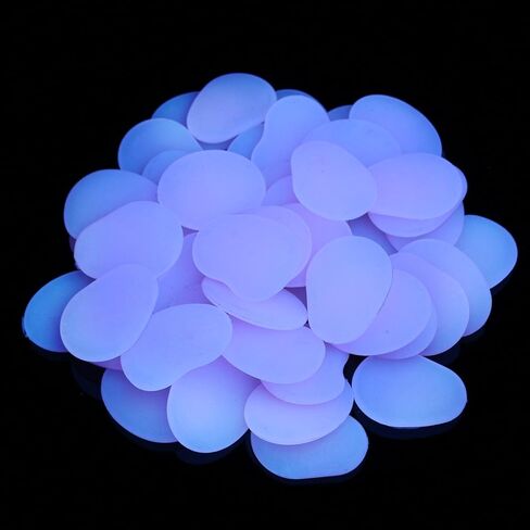 Glow in The Dark Stones,Glow Pebbles,Garden Pebbles,Glow Gravel Rocks Decorative Pebbles Stones for Aquarium Fish Tank Garden Gift Decoration (Flake Shape, 44pcs,315g/11.11oz/0.69lb) (Purple) in Kuwait