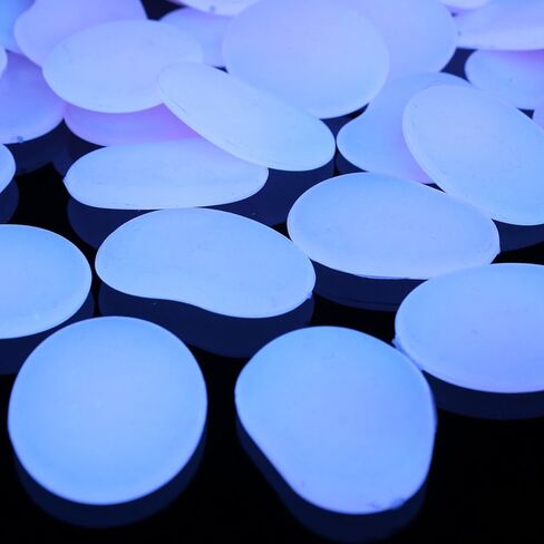 Glow in The Dark Stones,Glow Pebbles,Garden Pebbles,Glow Gravel Rocks Decorative Pebbles Stones for Aquarium Fish Tank Garden Gift Decoration (Flake Shape, 44pcs,315g/11.11oz/0.69lb) (Purple) in Kuwait