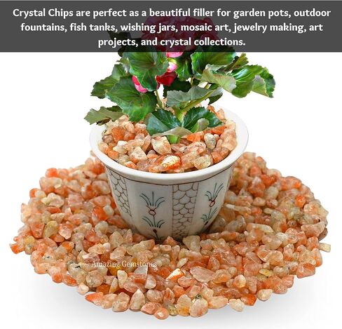 Amazonite Crystal Chips Aquarium Gravel Rocks - Carnelian Chips Bulk Fish Tank Gravel, Small Tumbled Stone Chips and Tiny Crystals for Decoration (Natural AAA Grade Gemstones) (1000+ Carat Chips) in Saudi Arabia