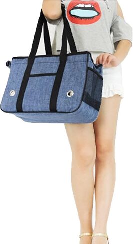 Small Medium Dogs Handbag Winter Pet Carrier Tote Pet Cat House Portable Cat Handbag (Small, Blue) in Saudi Arabia