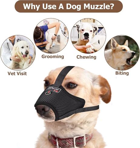 Dog Muzzles, Adjustable Soft Muzzle for Biting Barking Chewing, Dog Mask Suitable for Small Medium Large Dogs, Comfortable Long Snout in Kuwait