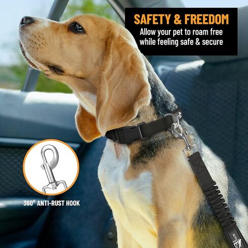 Active Pets Dog Seatbelt, Adjustable Safety Dog Seat Car Harness, Dog Seat Belt for Pets - Durable Dog Seatbelts for Cars - Dog Car Seat Belt for Dogs, dog seat belts for large dogs, Medium, & Small in Saudi Arabia