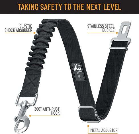 Active Pets Dog Seatbelt, Adjustable Safety Dog Seat Car Harness, Dog Seat Belt for Pets - Durable Dog Seatbelts for Cars - Dog Car Seat Belt for Dogs, dog seat belts for large dogs, Medium, & Small in Saudi Arabia